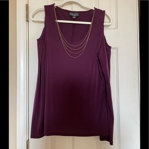 Bold Elements Cold Shoulder Party Top- Long Sleeve top with gold chain